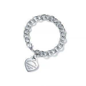 Tiffany & Co Heart Tag Charm Bracelet in Silver